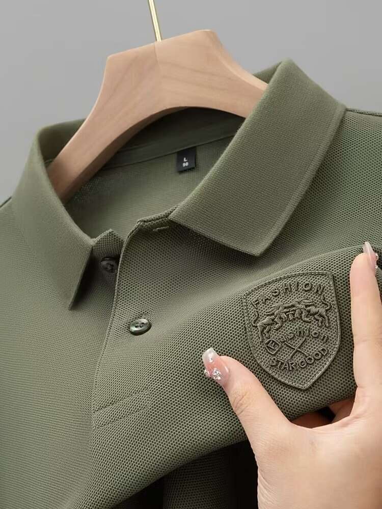 Men's Summer 2024 New Short sleeved Polo Shirt Design Sense Flip Collar T-shirt Loose Casual Versatile Clothes