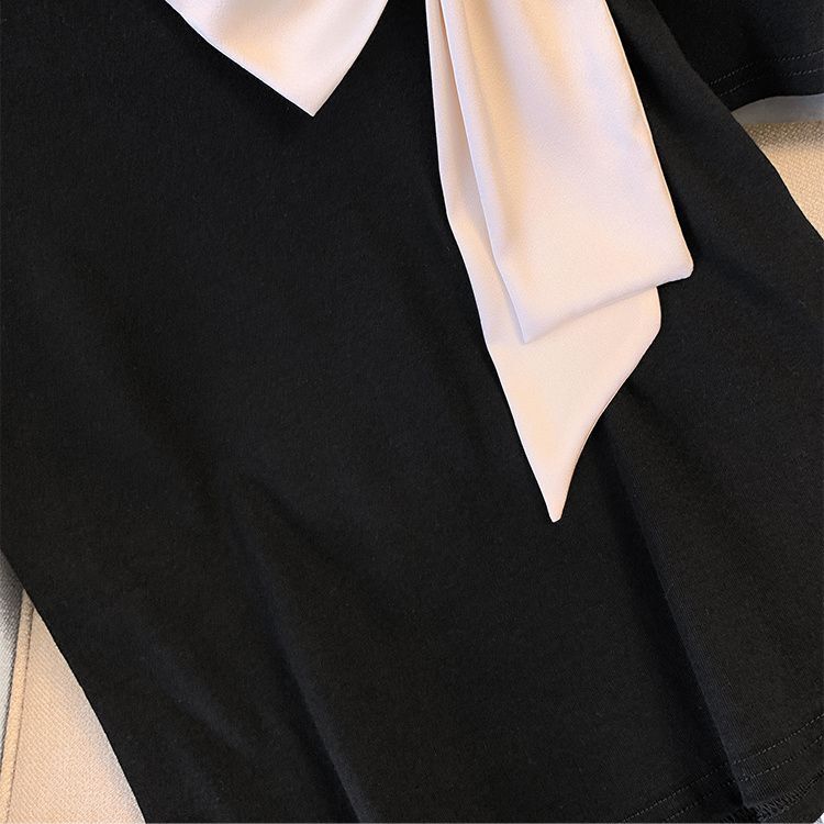 Fashionable and sexy women's short sleeved French butterfly condensation shoulder T-shirt women's summer design slim fit top casual sportswe