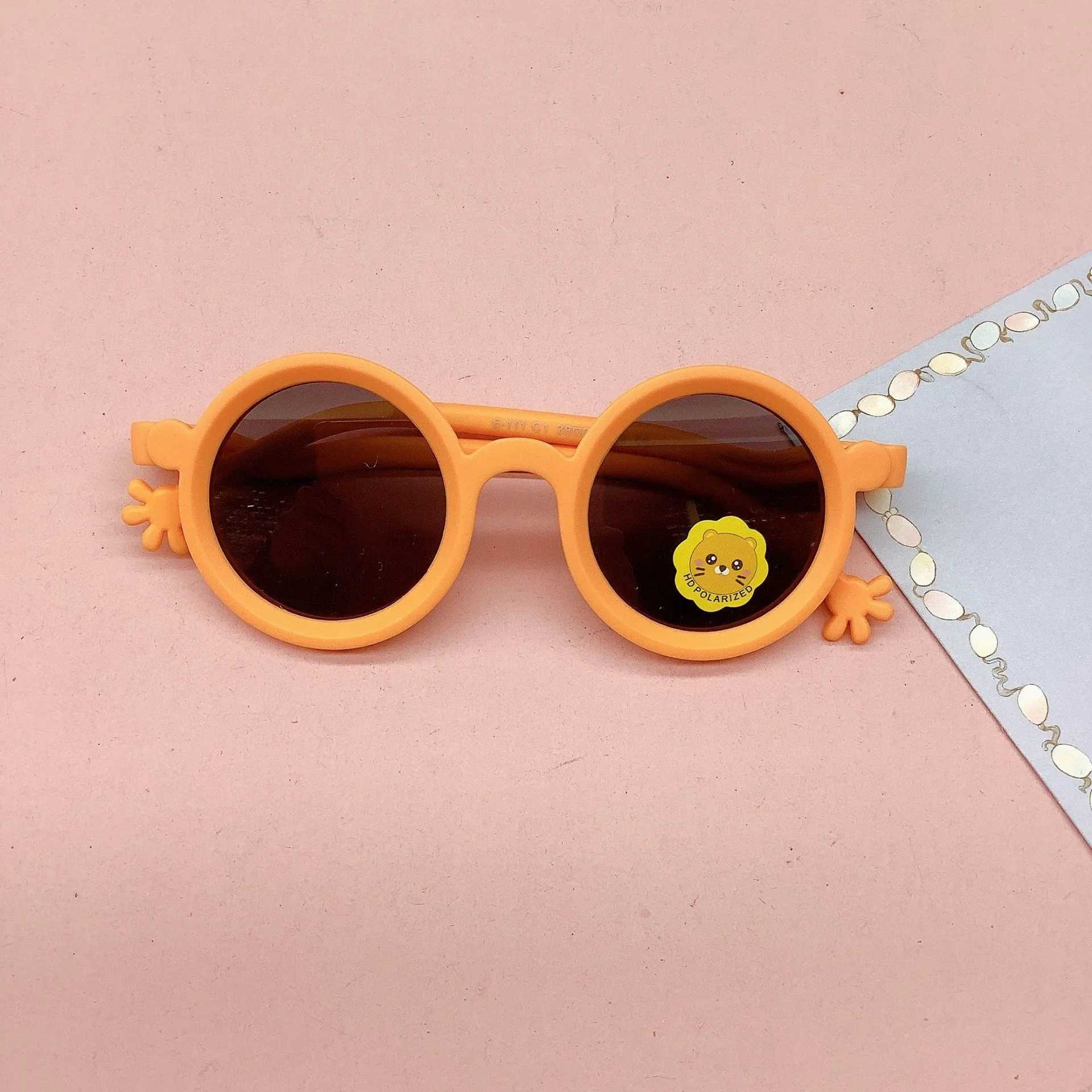 Sunglasses Childrens sunglasses new fashion silicone polarized baby concave shape photo eye protection sunglasses trend
