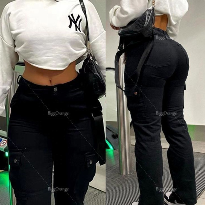 Ladies Casual Pants Jeans New Fashion Women's Streetwear Hip-Hop Cargo Baggy Loose Low waist Y2K Style Multiple Pockets