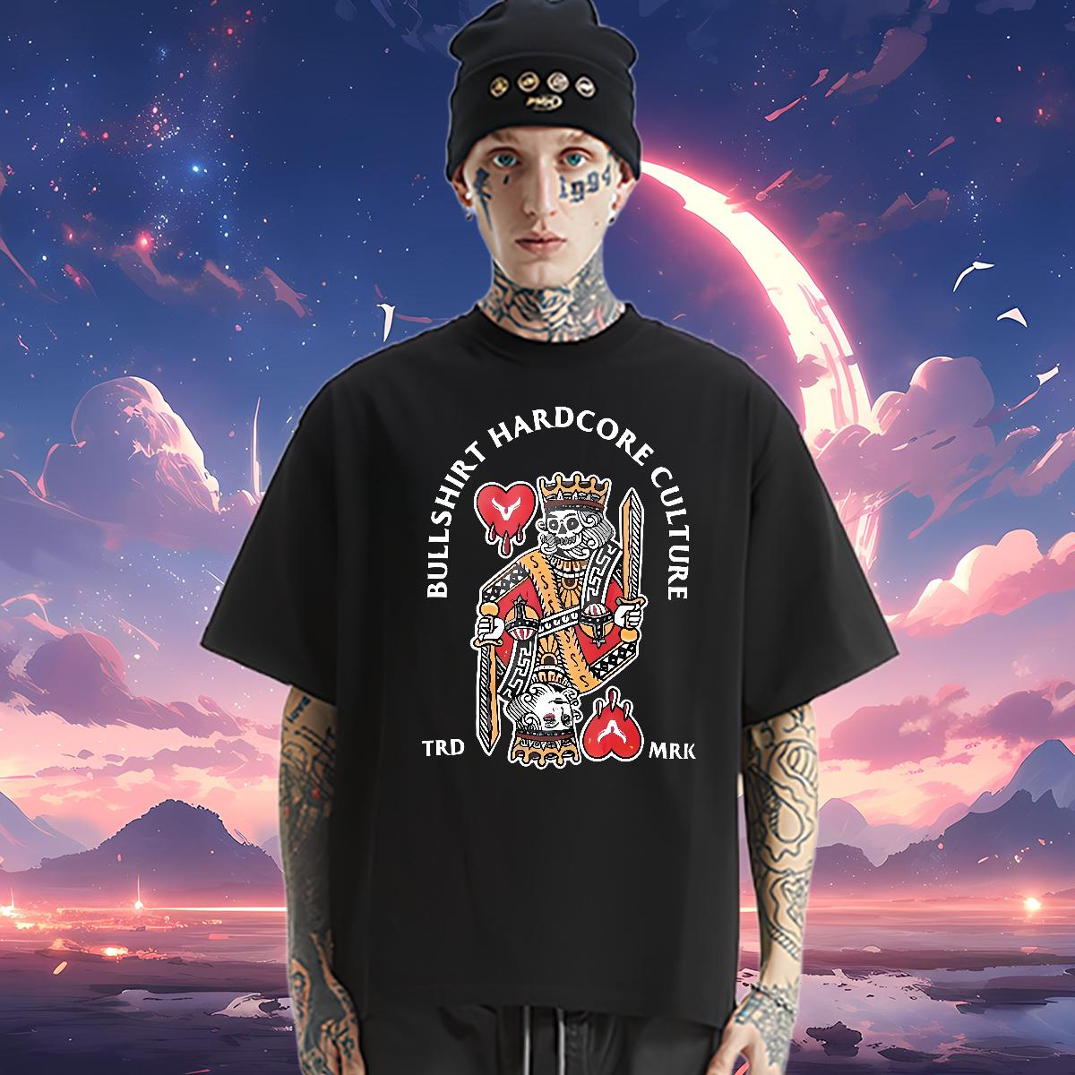 2024 New T-Shirts fashion 230g 100% Cotton Custom Print Plus Size Mens Tshirts Street Wear O-Neck Short Sleeve Cotton Loose Top Tees