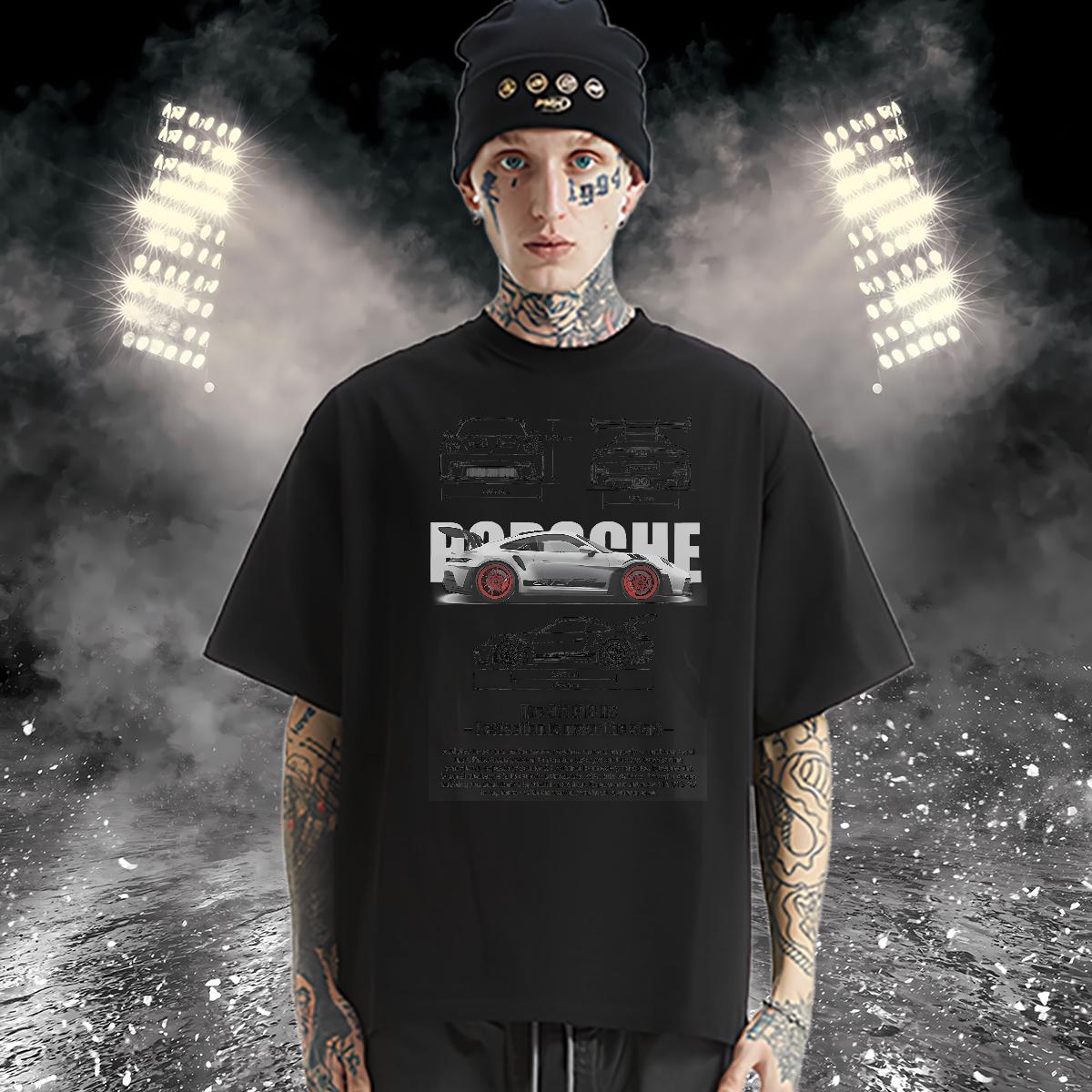 Wholesale Men Tshirts fashion 230g Cotton Breathable Short Sleeve Casual Beach Men T Shirts Anime Print DIY Customized Top Tees