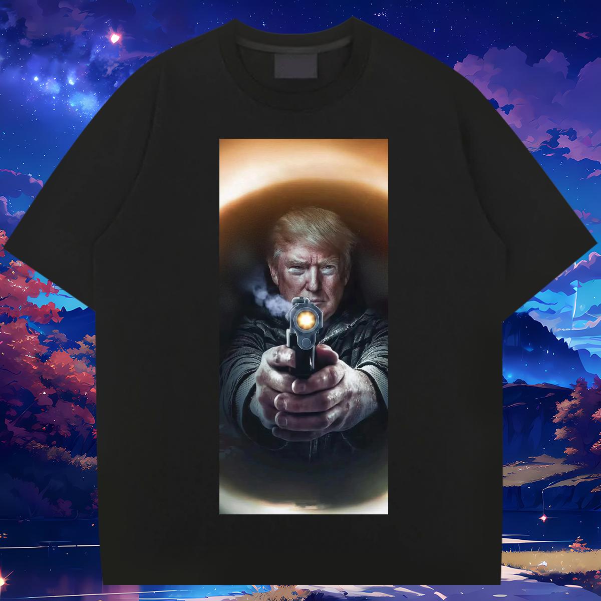 Comfortable Mens Tshirts Fight 230g Cotton O-Neck Short Sleeve Cotton Anime Printing Street T Shirt For Man Black White 2024 Clothings