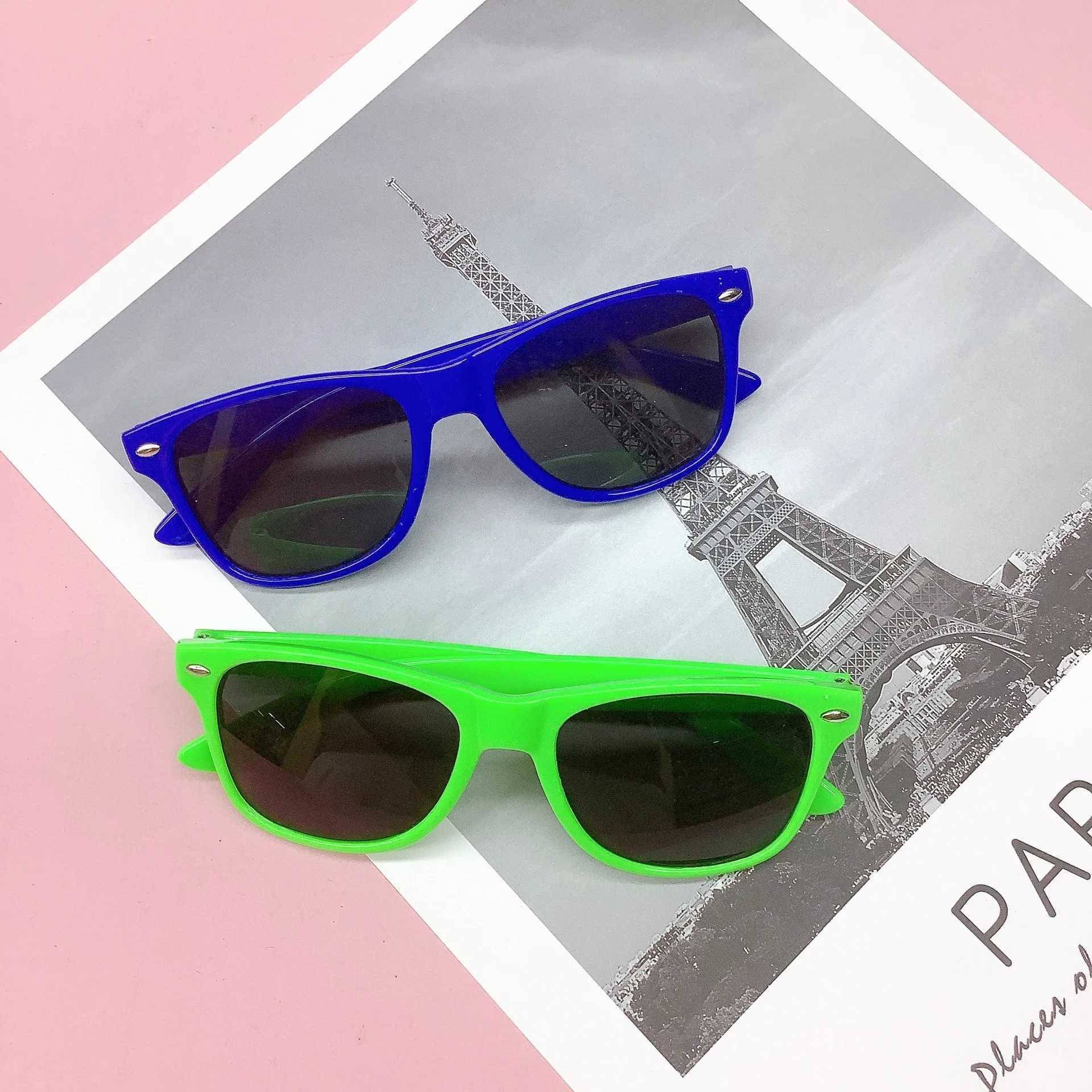Sunglasses New fashion rice childrens sunglasses boys and girls round frame sunglasses anti-ultraviolet sunglasses