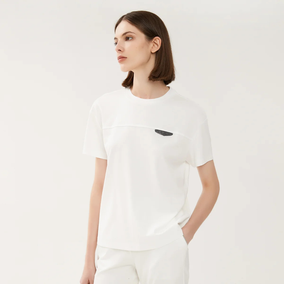 K1241W Summer Short Sleeved T Shirts Womens Clothing 100% Pure Pima Cotton Tshirt Tops for Ladies TShirtClothes 240712