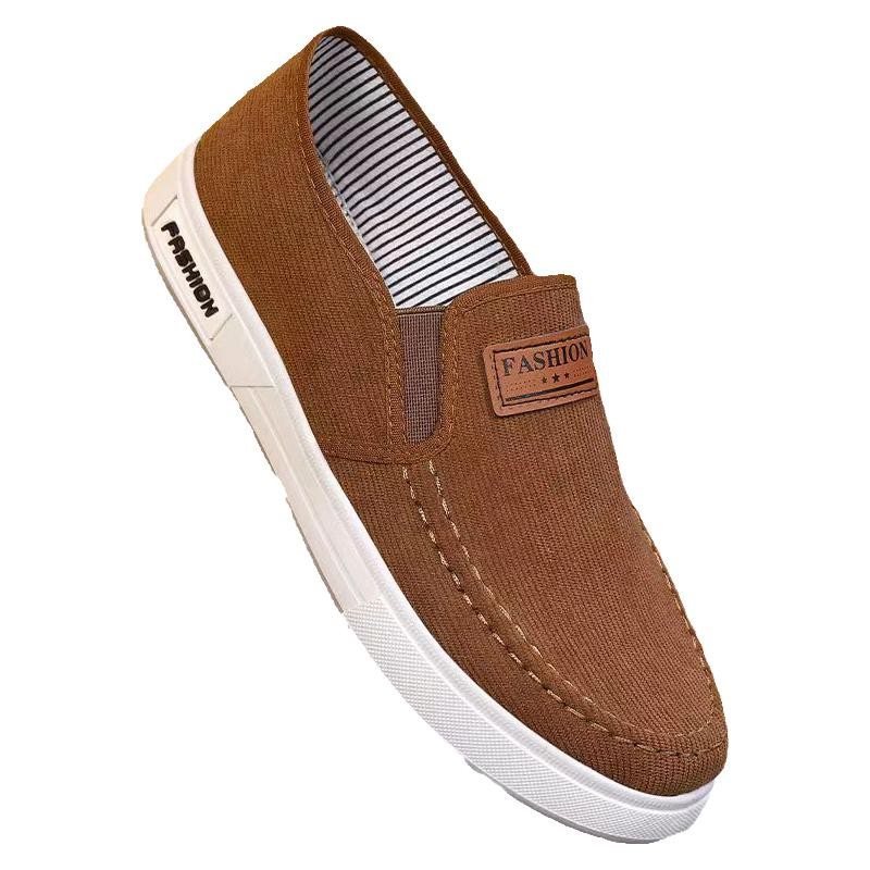 Free shipping men's shoes Spring and Autumn cloth shoes Soft sole Anti slip breathable comfortable casual work shoes Fashion versatile canvas sho