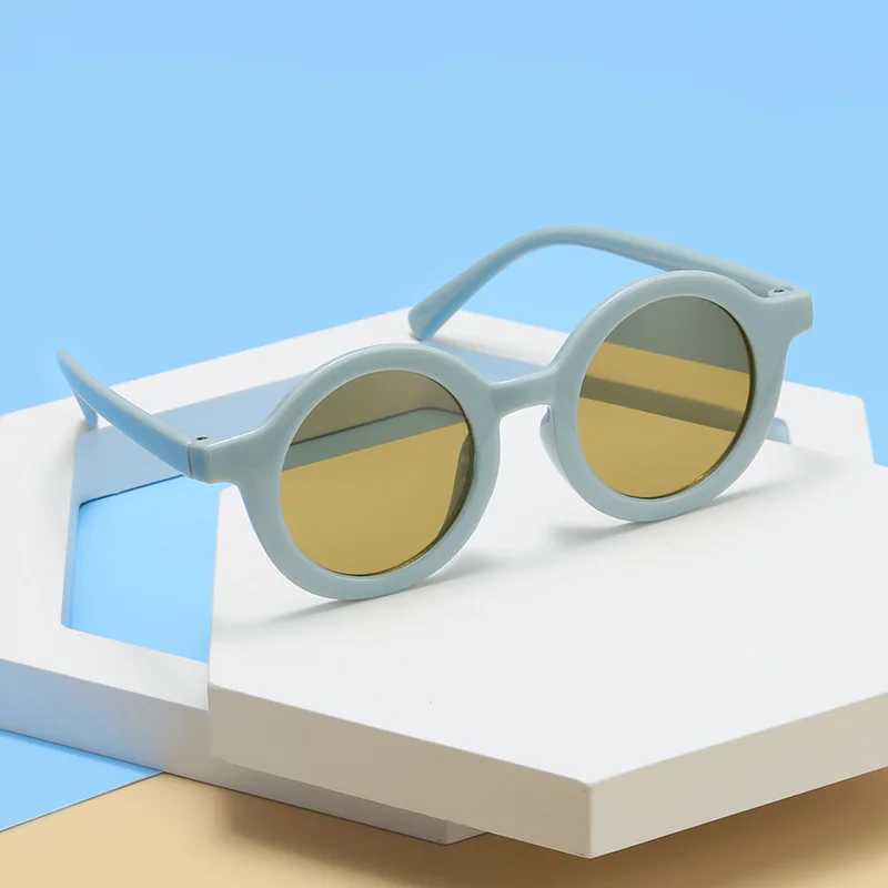 Sunglasses 2023 New Cute Round Frame Childrens Sunglasses Baby Decoration UV Resistant Sunglasses for Boys and Girls Eyewear Trend