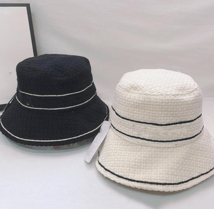 Fashion Bucket Hat Women Men Letter Buckets Hats Beanie Casquettes Black White Fisherman Buckets Hats Patchwork Autumn Winter Wide Brim Hats