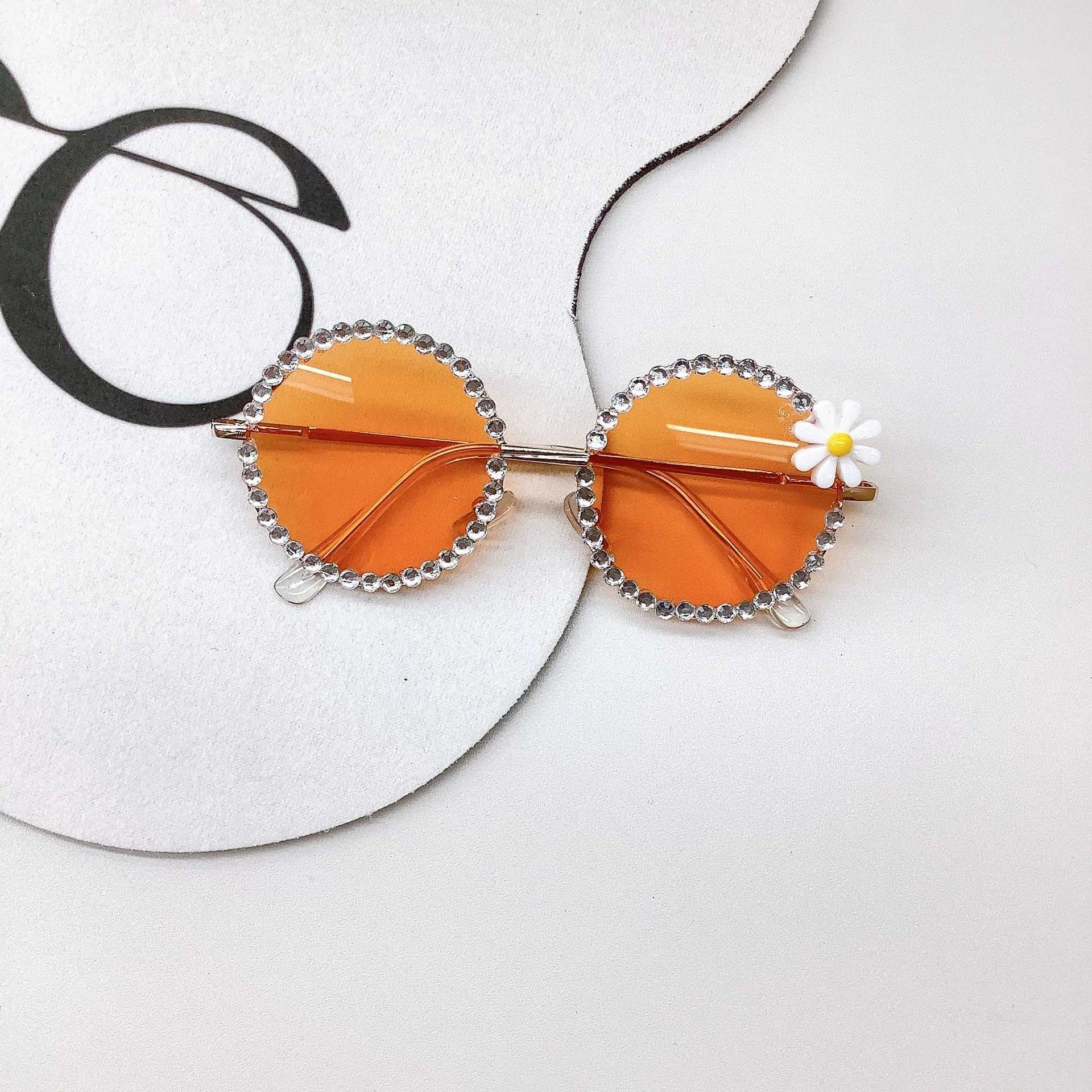 Sunglasses New Fashion Childrens Sunglasses Round Frame Cute Flower Baby Sunglasses Sun Shade UV Protection Glasses Tide