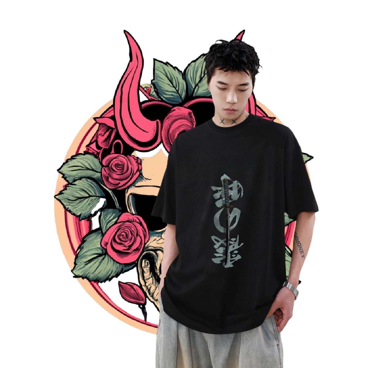 Fashion New T Shirts Men Black Oversized Summer Casual Men Clothes T-Shirt Cotton Breathable Soft Popular