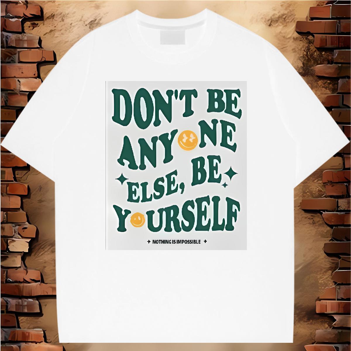 Designer Men Tees nothing is impossible 100% Cotton 230g Short Sleeve Cotton O-Neck Anime Printing Street T shirt Black White Wholesale Tops Tees