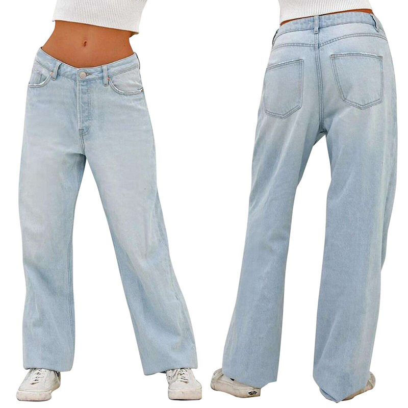 Wholesale Custom Plus Size Women's 100% Cotton Fashion Baggy Jeans Denim Pants For mujer