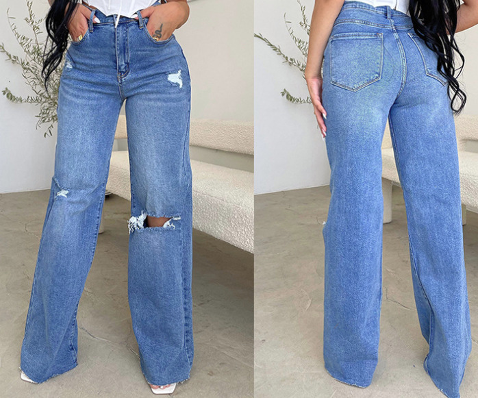 Denim Hot Sell High Quality Straight Casual Woven Softener Women's Wide Leg Jeans women Pants