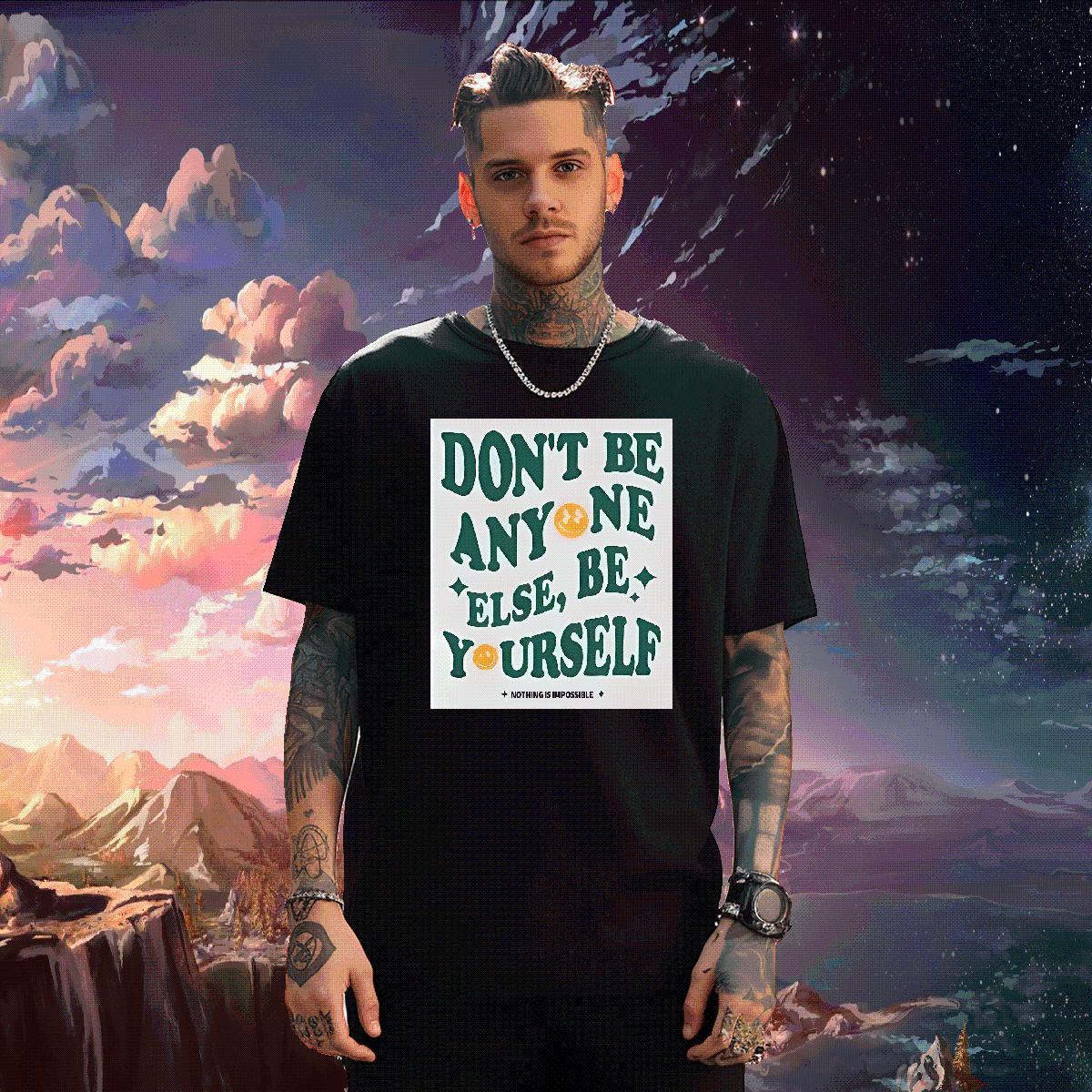 Stylist Mens T Shirts don't be any one else 100% Cotton 230g Skull Mens Tshirts Daily Outfit Cotton O Neck Short Sleeves Designer Tops