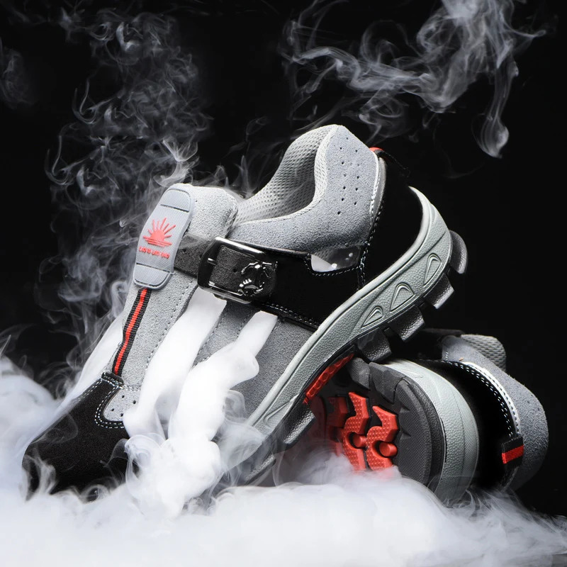 Labor Insurance Men Steel Toe Caps Anti-Smashing Safety Shoes Breathable Deodorant Wear-Resistant Work Sandals atillas