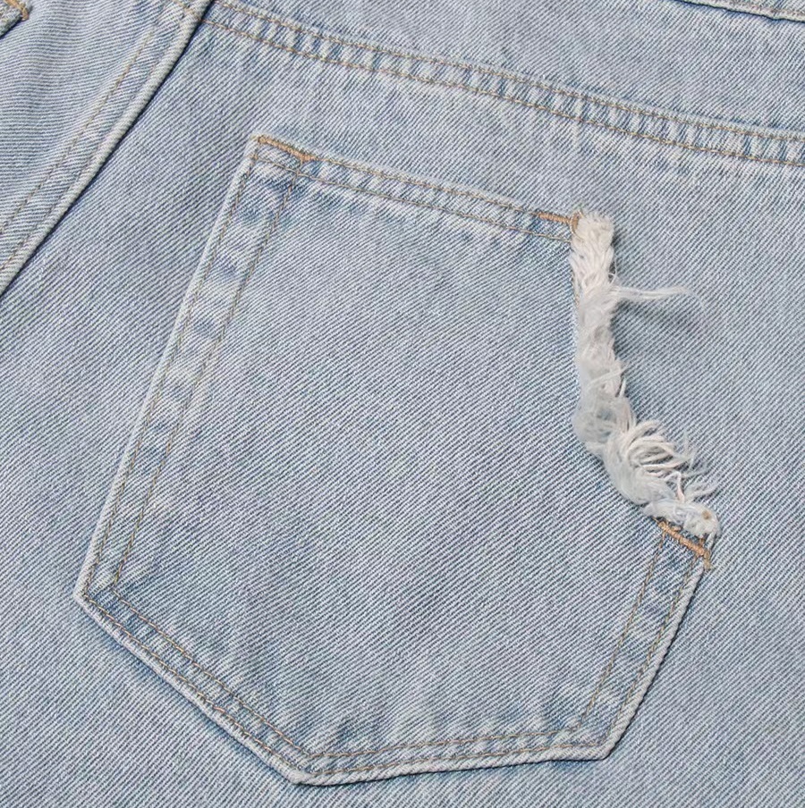 New Arrival custom Wholesale clothing stretchy denim jean women's jeans cargo multi pockets distressed baggy pants