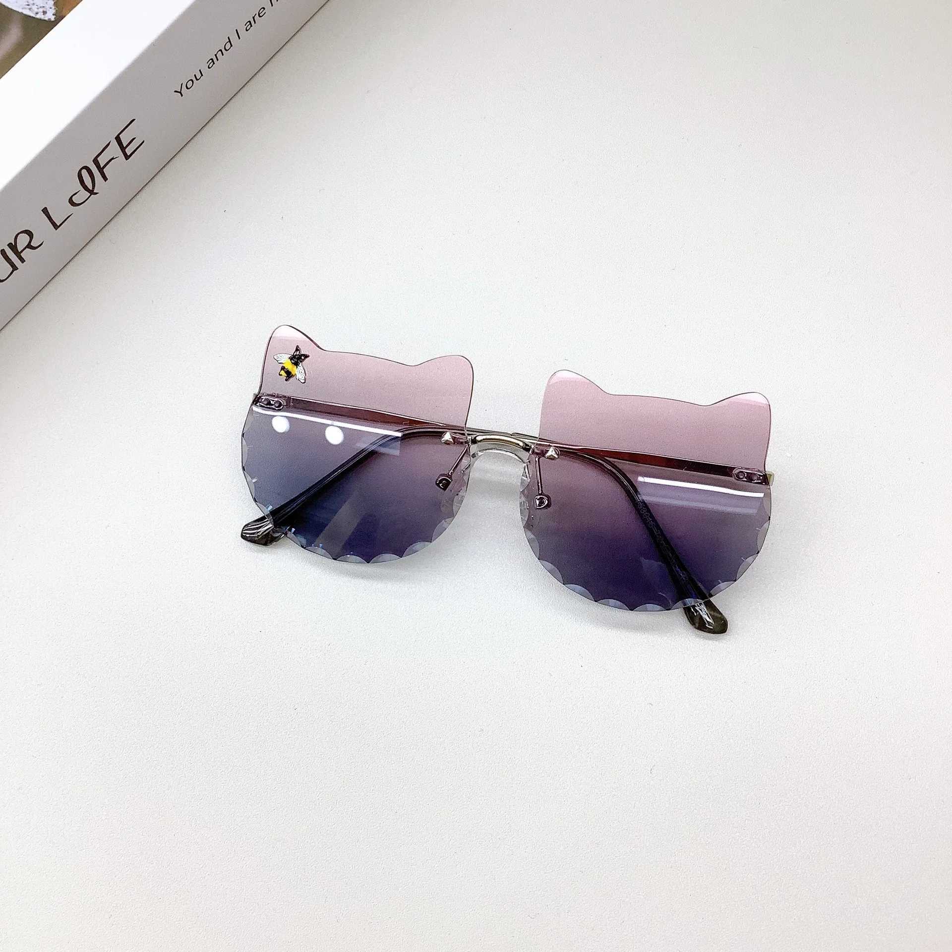 Sunglasses New Childrens Sunglasses Bow Knot Cute Cartoon Shape Baby Sunglasses UV Protection Boys and Girls Glasses