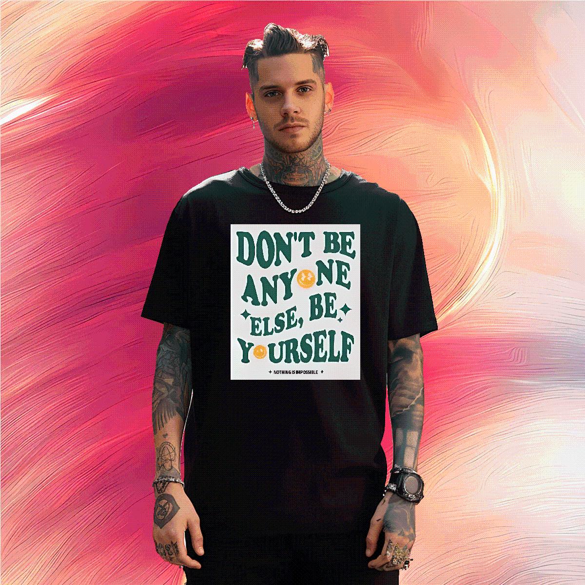 Comfortable Men Clothes T-Shirt nothing is impossible 100% Cotton 230g Round Neck Short Sleeve Casual Beach T shirt DIY Anime New Polos