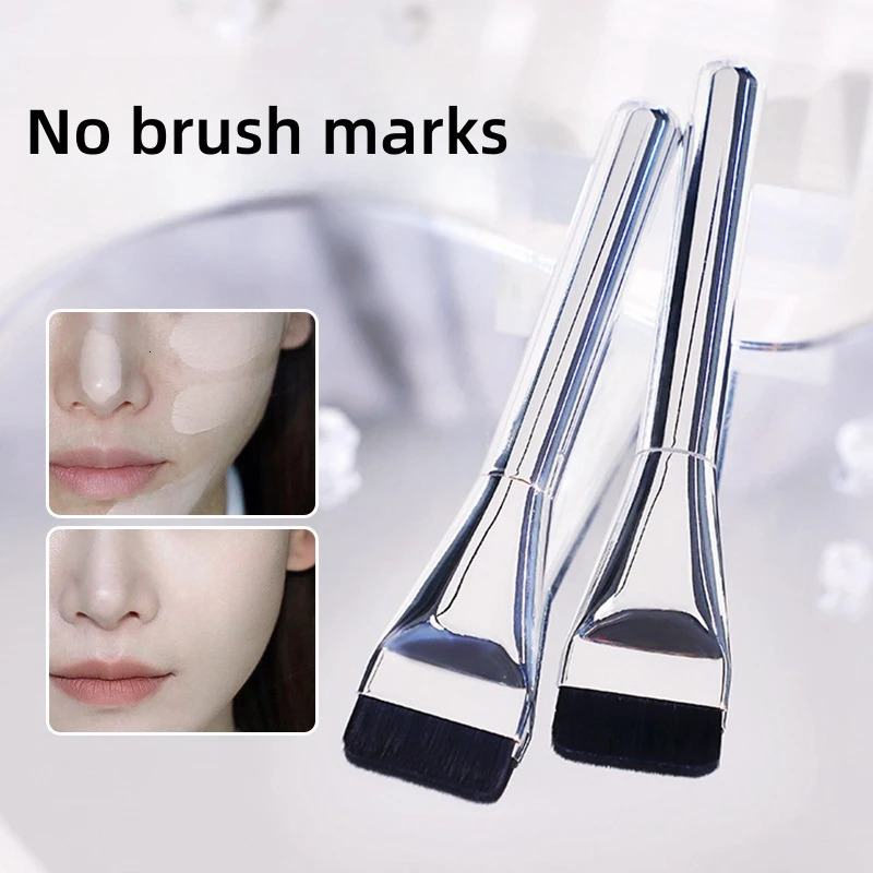 Single line basic brush ultra-thin traceless concealer brush mask brush flat head powder free soft hair beauty tool cosmetic brush 240715