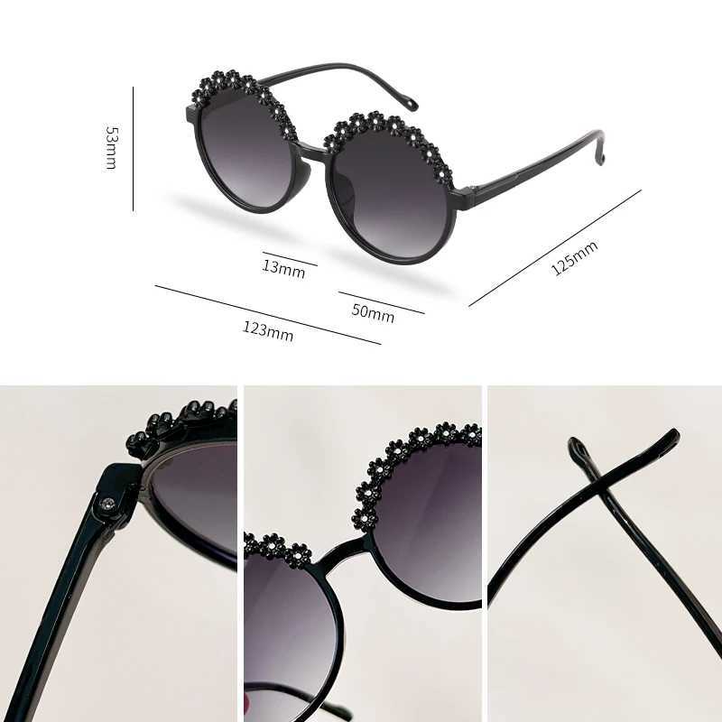 Sunglasses 2023 New Children Cute Acrylic Flower Sunglasses Kids Girls Lovely Outdoor Sun Protection Sunglasses Kid Eye Protection Glasses