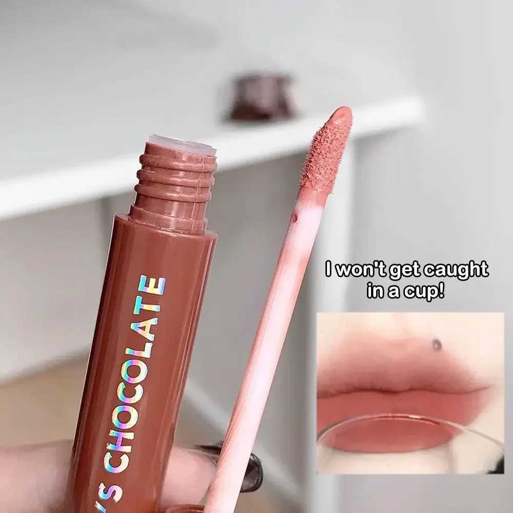 Chocolate Lip Glaze Set Velvet Matte Not Fade Long lasting Rich Cream Lipstick Milk Coffee Lip Color Women Makeup zxx24071