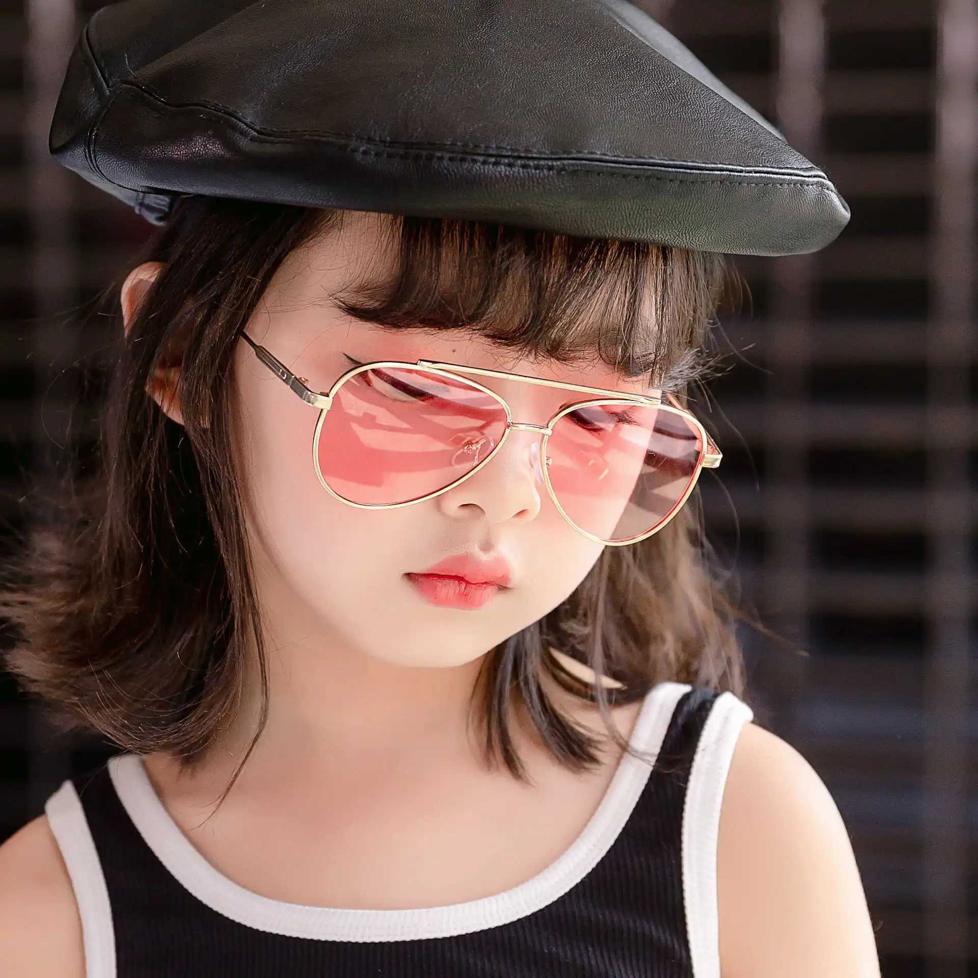 Sunglasses lens fashion toad New childrens polarized metal frame glasses p003 resin lens CHAOTONG Street Photo Sunglasses