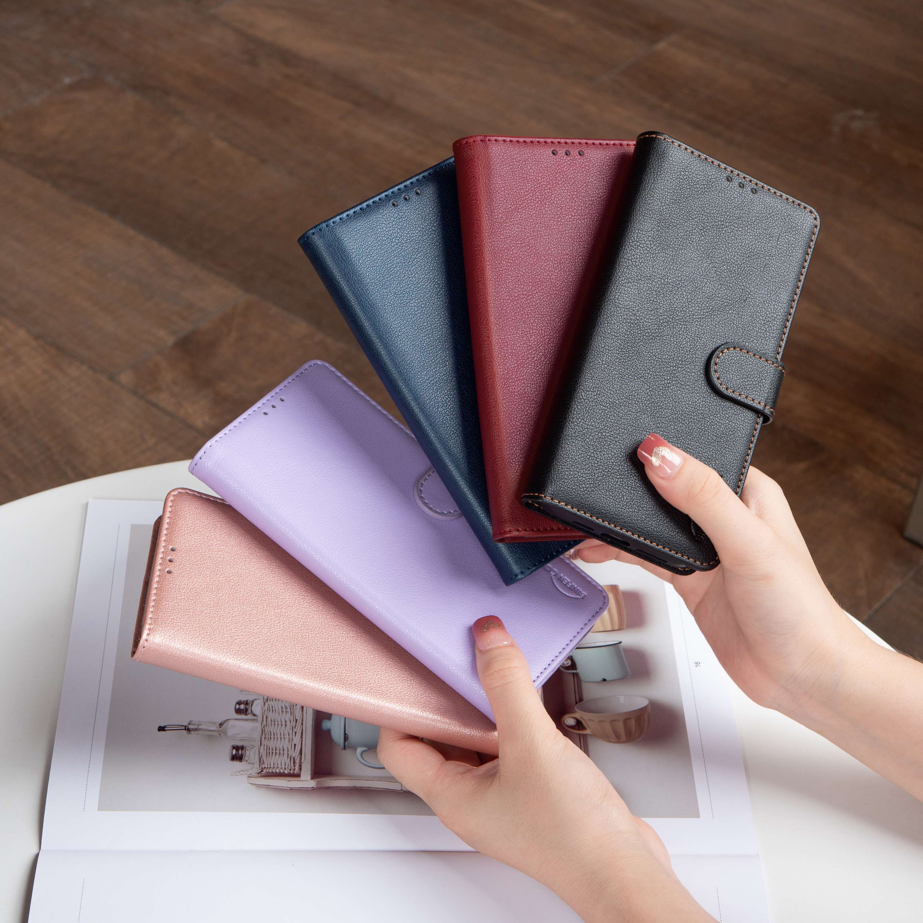RFID Blocking Business Leechee Grain PU Leather Wallet Cases Credit ID Card Slot Holder Flip Cover Magnetic Pouch For Iphone 16 Pro Max SE4 15 14 13 1