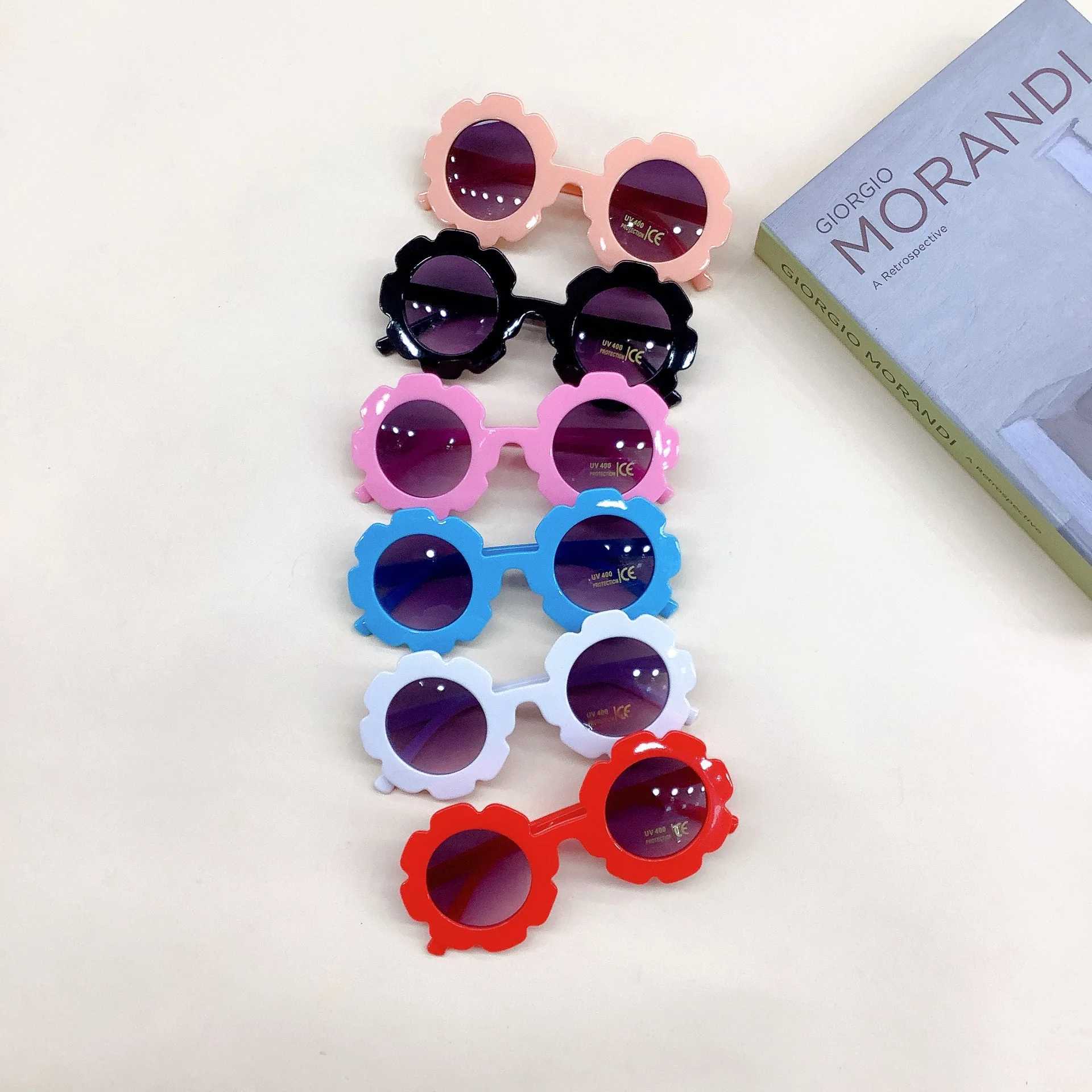Sunglasses Cute flowers Childrens sunglasses Decorative glasses Round fashionable sunglasses Versatile fashionable childrens glasses