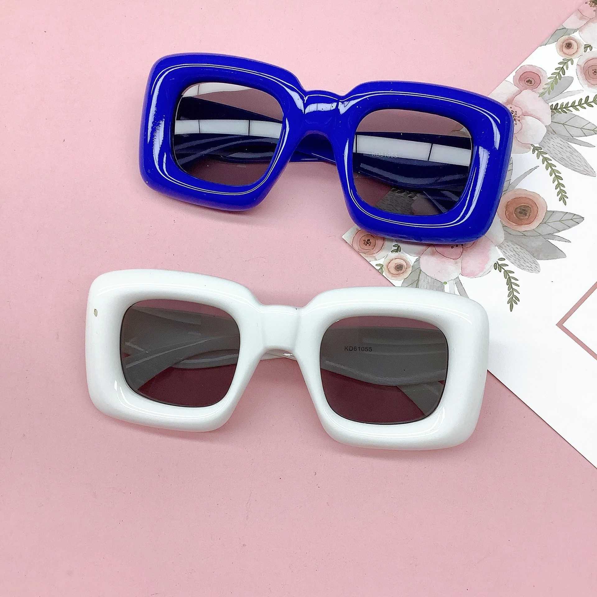 Sunglasses 2023 new fat box fashion personality net red style childrens sunglasses concave style sunglasses
