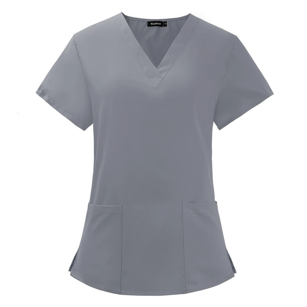 Beauty Salon Uniform Elastic Breathable Spandex Nurse Accessories Fashion Slim Fit Tops Summer Lab Overalls Scrub Clothes Women 240715