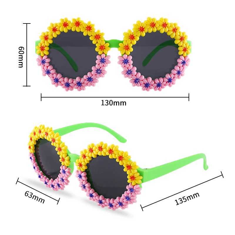 Sunglasses New Children Cute Acrylic Flower UV400 Sunglasses Baby Girls Lovely Outdoor Sun Protection Sunglasses Kid Eye Protection Glasses