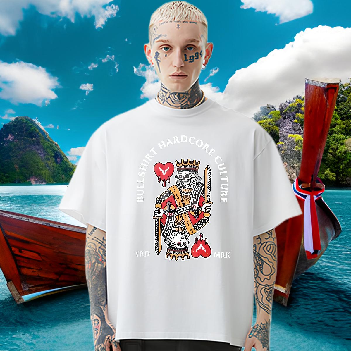 Classic Casual T-Shirts for Men fashion 100% Cotton 230g DIY Tshirt for Man Woman Beach Short sleeve Cotton Soft Designer Tee Shirt