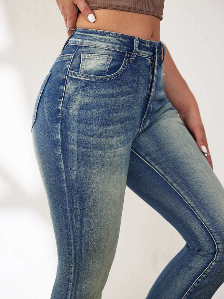 Hot Selling Women's Jeans Loose Flared Fashion High Waist Skinny Denim Pants
