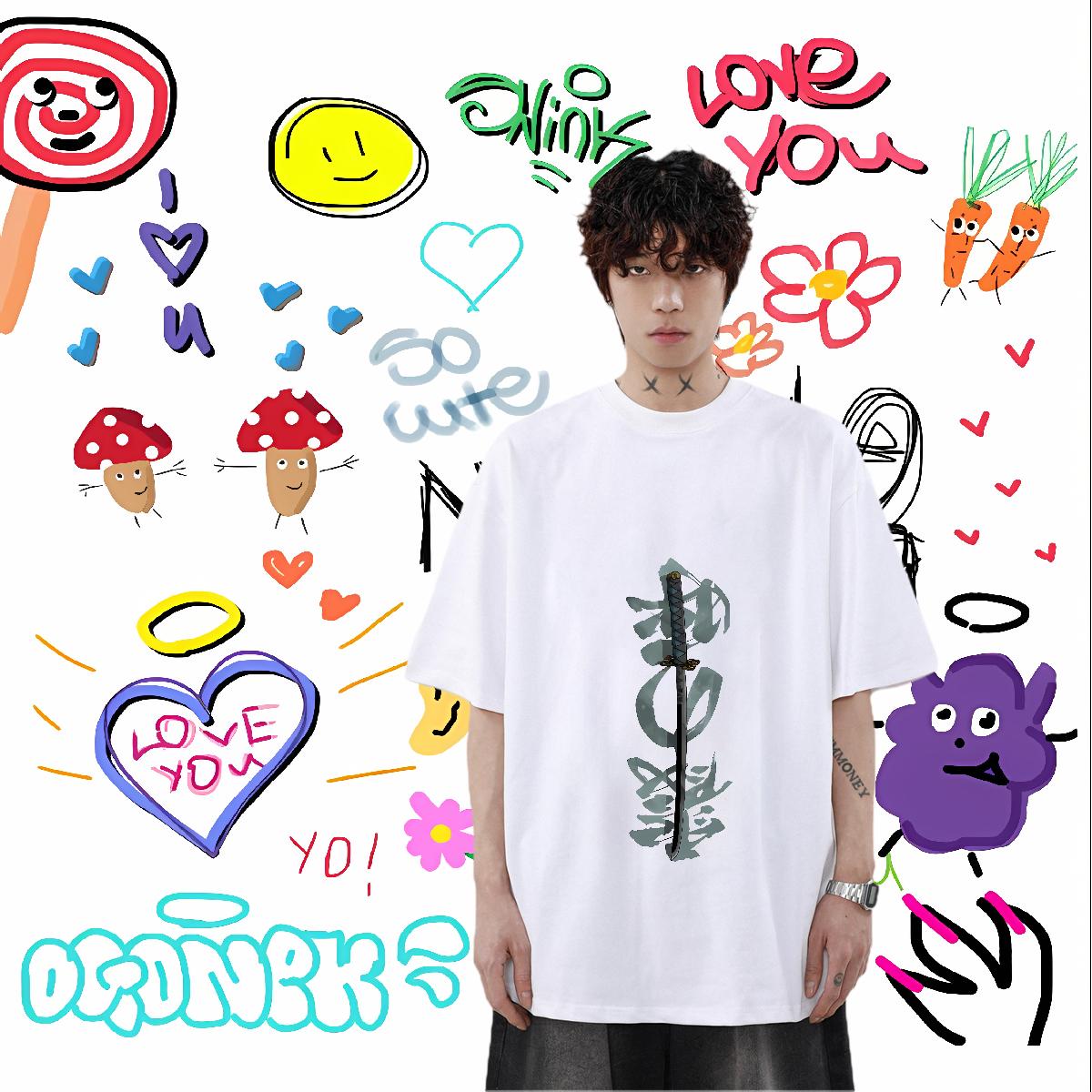 New T-Shirts Oversized Mens Tshirts Outdoor Cotton Breathable Loose Fit Clothings