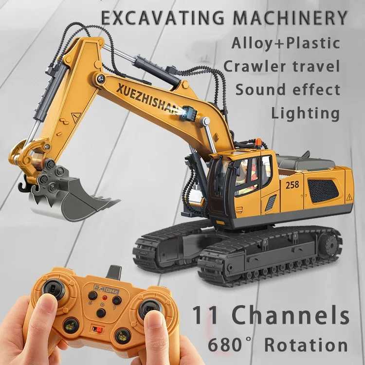 Rc Excavator Forklift Electric Bulldozer Dump Truck 4WD Remote Control Cars Engineering Vehicle Kids Toy for Boys Children GiftsM0715