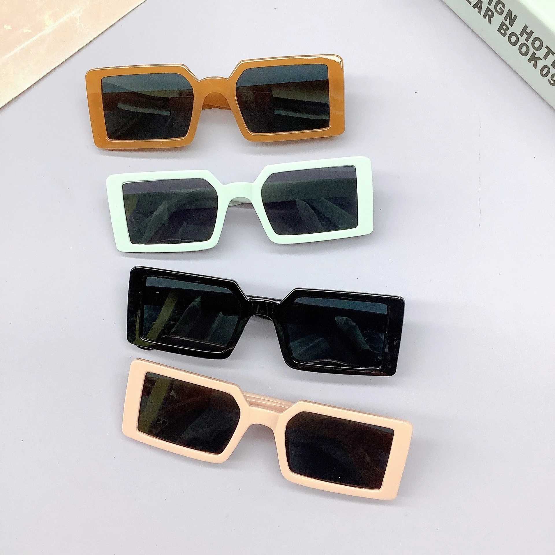 Sunglasses New fashion box childrens sunglasses baby sun protection sunglasses hot sale boys and girls photo glasses