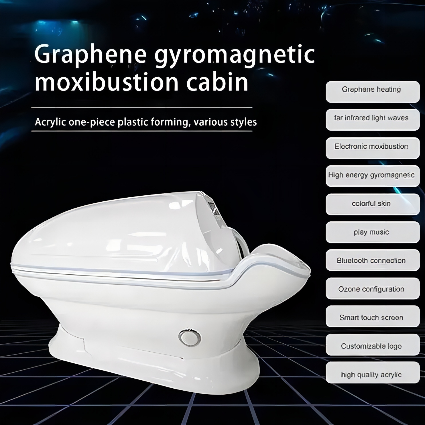 2024 Weight Loss Sauna Spa Capsule Device Graphene Gyromagnetic Sauna Capsule Ozone Therapy Spa Pod Beauty Cabin Sauna Shower Bluetooth-Music Massage 