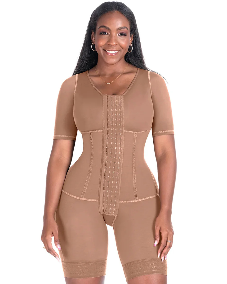 Womens Corset Bodyshaper High Compression Garment Abdomen Control Double Bodysuit Waist Trainer Open Bust Shapewear Faja 240715