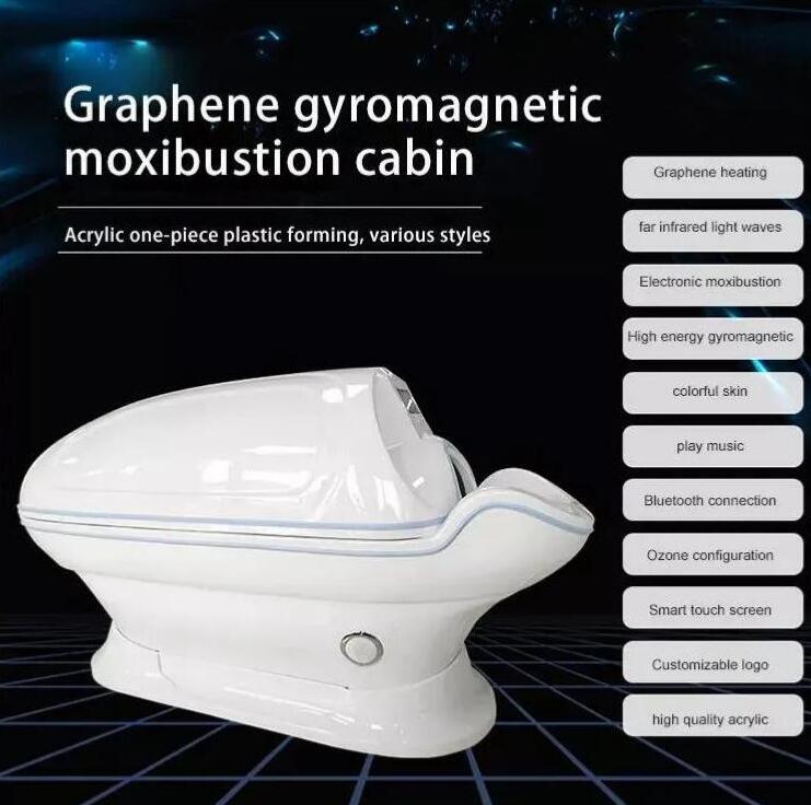 Clinic use Graphene Terahertz Magnetic Infrared steam slimming spa capsule magic hydrotherapy capsule led light Steam heating fumigation beauty machin