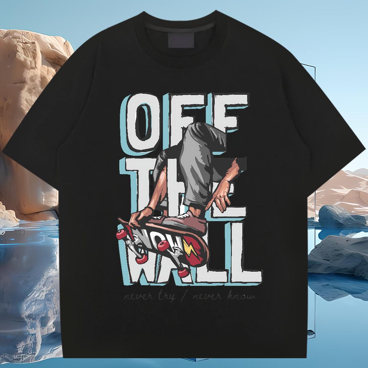 Loose Men Tshirts Graffiti Art 100% Cotton 230g Cotton Breathable Street Wear Men T Shirts Cartoon Printing S-4XL Designer Clothes