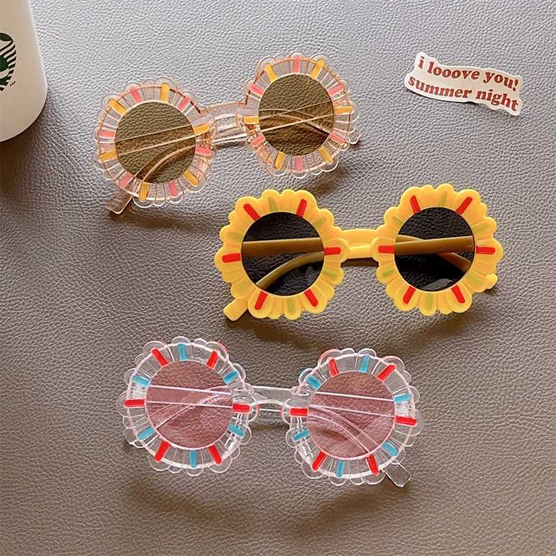 Sunglasses 2023 New Children Cute Sunflower Cartoon Sunglasses Kids Outdoor UV400 Protection Glasses Boys Girls Round Polarized Sunglasses