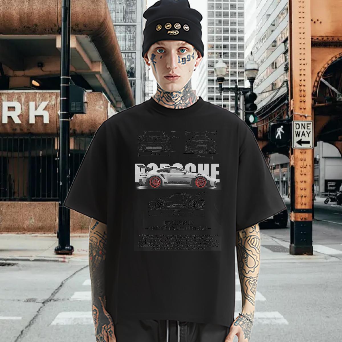 Wholesale T Shirts Men fashion 230g Cotton Custom Print Plus Size Street Casual Tshirt for Man Woman Cotton Breathable 5A