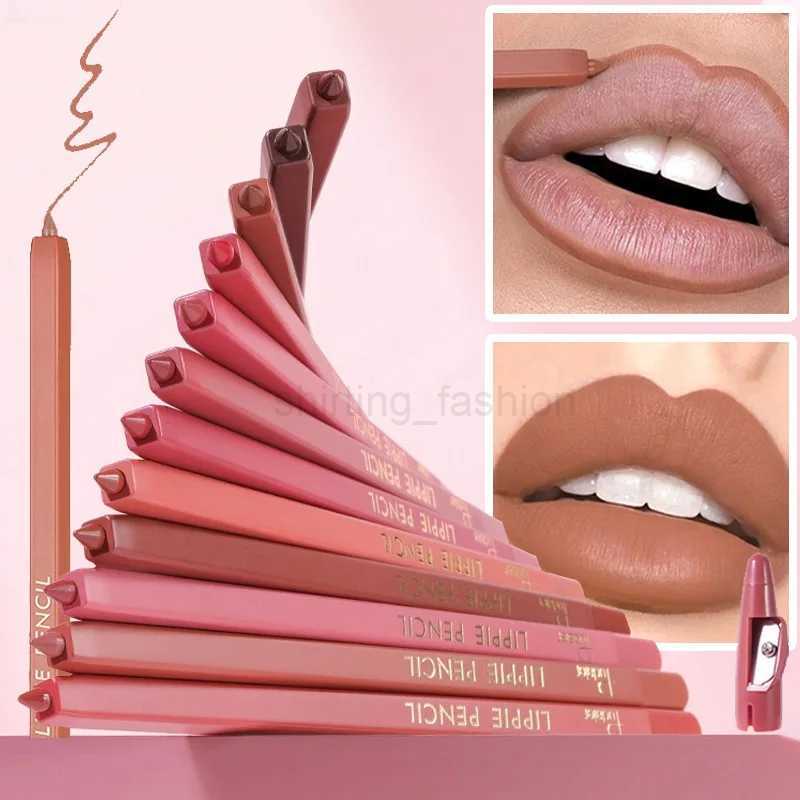 12 Color Matte Lip Liner Pencil Velvet Lipstick Pen Red Nude Contour Tint Long Lasting Waterproof Plump Lipliner with SharpenerCL240716