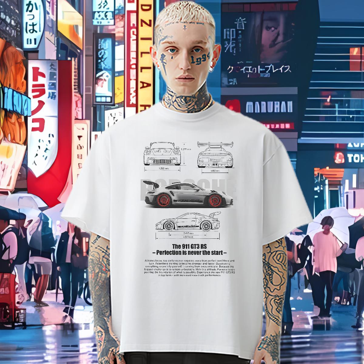 Custom T Shirts Men fashion 230g 100% Cotton Anime Men Tops Tees Casual Cotton Breathable Soft Loose Tees Shirts