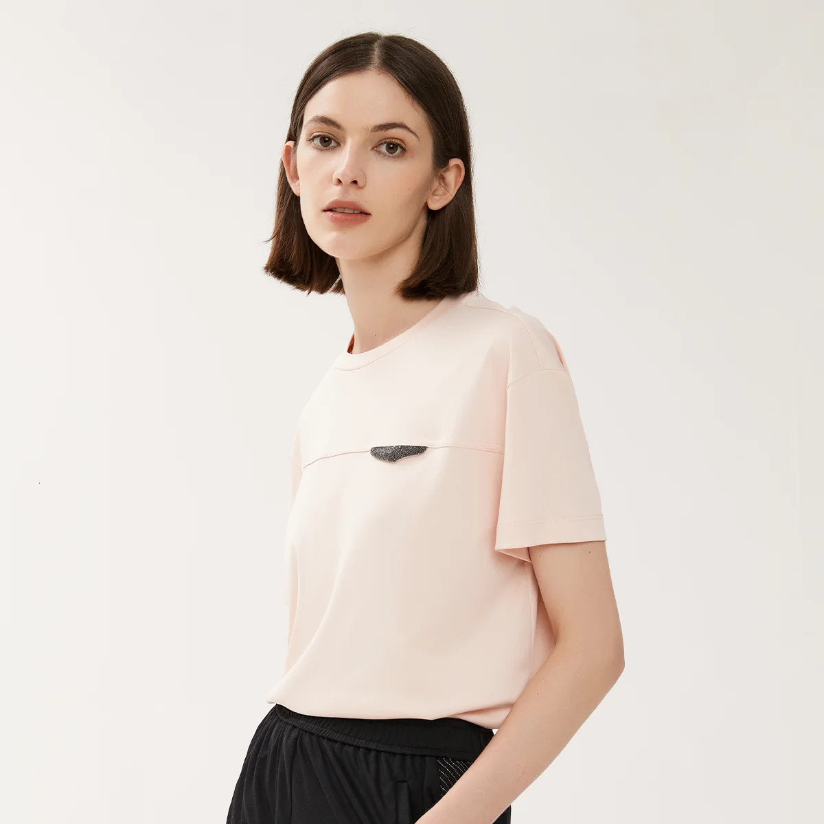 K1241W Summer Short Sleeved T Shirts Womens Clothing 100% Pure Pima Cotton Tshirt Tops for Ladies TShirtClothes 240712