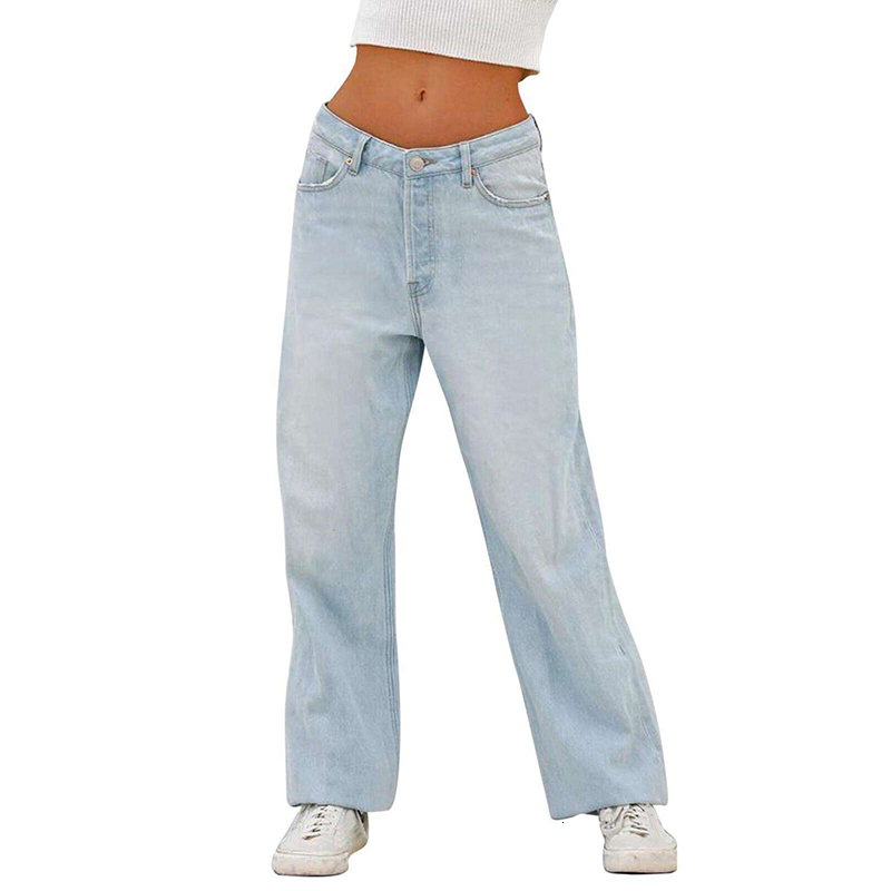Wholesale Custom Plus Size Women's 100% Cotton Fashion Baggy Jeans Denim Pants For mujer
