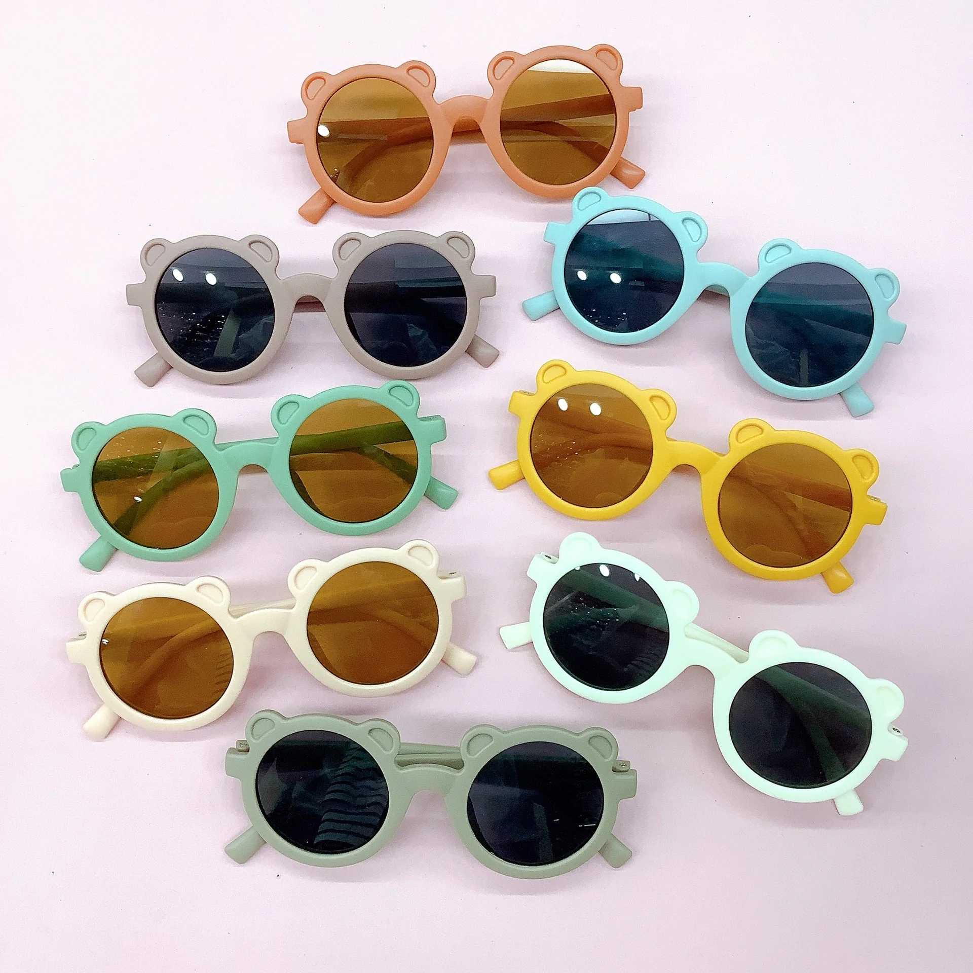 Sunglasses Bear scrub ins wind net red cute boys and girls childrens sunglasses UV resistant childrens sunglasses