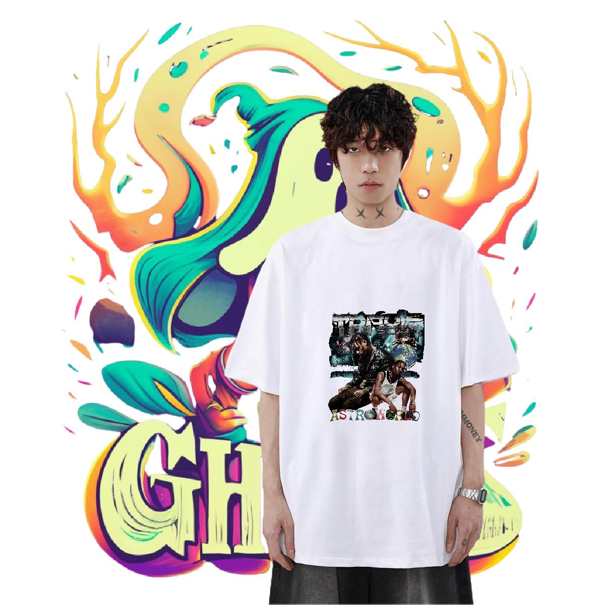 Wholesale Man T Shirts Black White Beach Couples T Shirts Crew Neck Cotton Cool