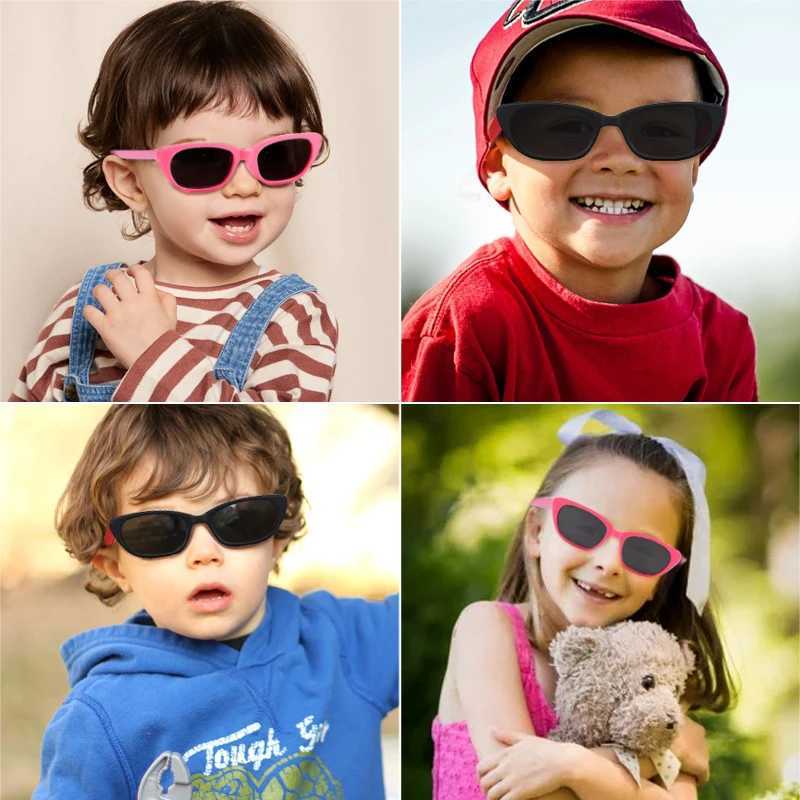 Sunglasses New Kids Cute Silicone Rectangle UV400 Sunglasses Children Colors Outdoor Sun Protection Sunglasses Boys Girls Fashion Glasses
