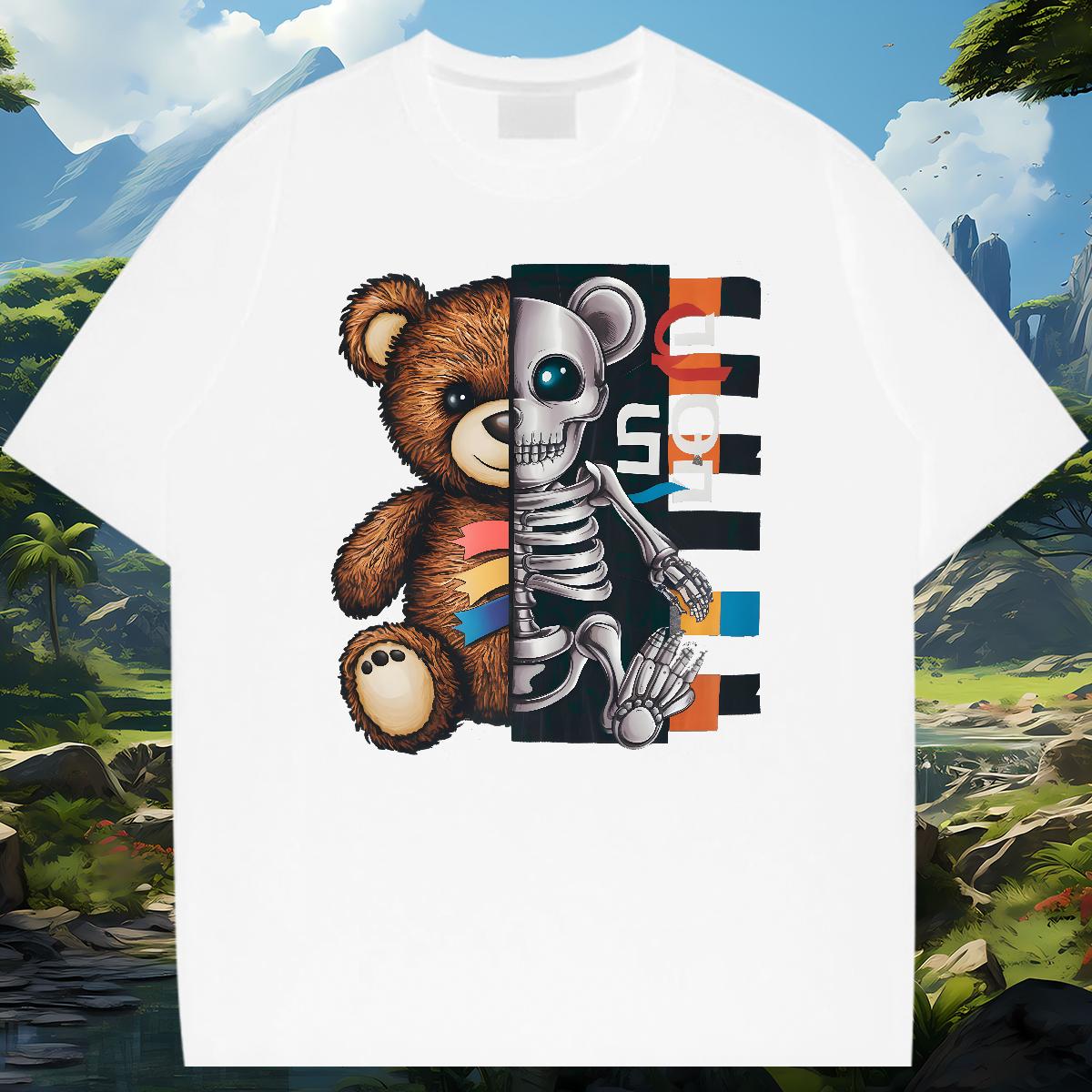 Brand Man T Shirts bear 100% Cotton 230g Sports Casual Crew Neck Cotton Men Clothes T-Shirt Customized Custom Anime Tops